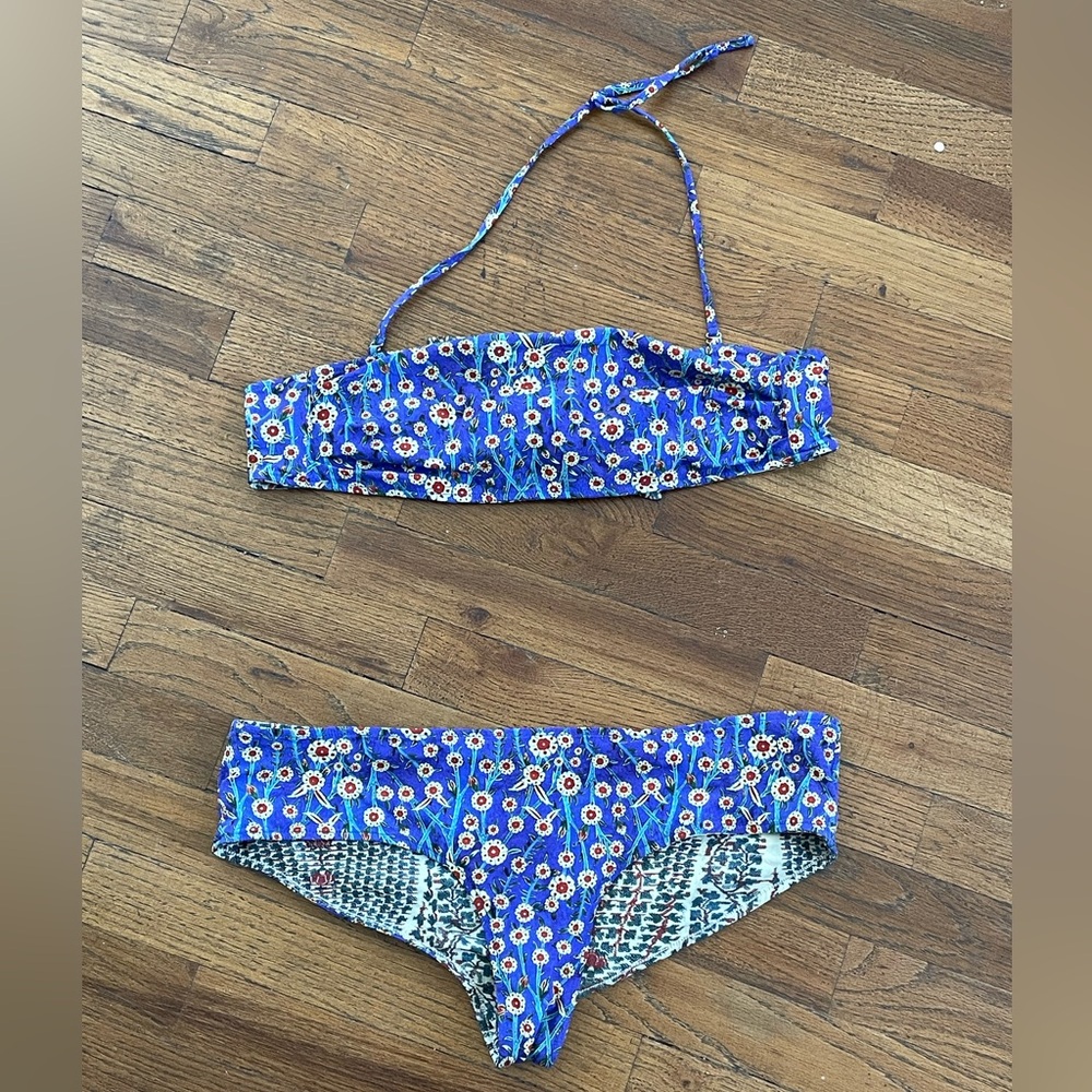 Isabel Marant Blue Floral Bikini